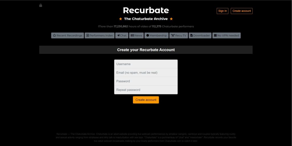 Recurbate Registration